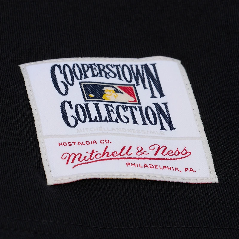 Women's Mitchell & Ness Black Chicago Cubs Cooperstown Collection Phantom Cropped T-Shirt