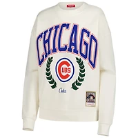 Sweat-shirt à enfiler Laurel pour femme Mitchell & Ness de la collection Cooperstown des Chicago Cubs, couleur crème
