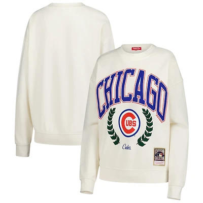 Sweat-shirt à enfiler Laurel pour femme Mitchell & Ness de la collection Cooperstown des Chicago Cubs, couleur crème