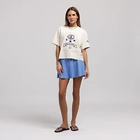 T-shirt court Mitchell & Ness crème Chicago Cubs Cooperstown Yacht Rock pour femme