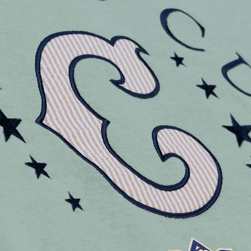 Women's Mitchell & Ness Green Chicago Cubs Yacht Rock Sweatshirt