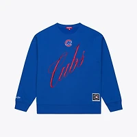 Women's Mitchell & Ness  Royal Chicago Cubs Script Sweatshirt