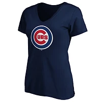 Women's  Royal Chicago Cubs Official Logo V-Neck T-Shirt