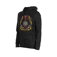 Women's New Era Black Chicago Cubs Día de Muertos Mineral Wash Hoodie Sweatshirt