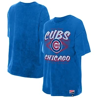 T-shirt oversize bleu délavé minéral des Chicago Cubs pour femme New Era