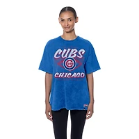 T-shirt oversize bleu délavé minéral des Chicago Cubs pour femme New Era