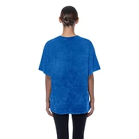 T-shirt oversize bleu délavé minéral des Chicago Cubs pour femme New Era