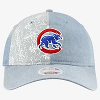 Casquette ajustable New Era Chicago Cubs Denim Patchwork 9TWENTY pour femme