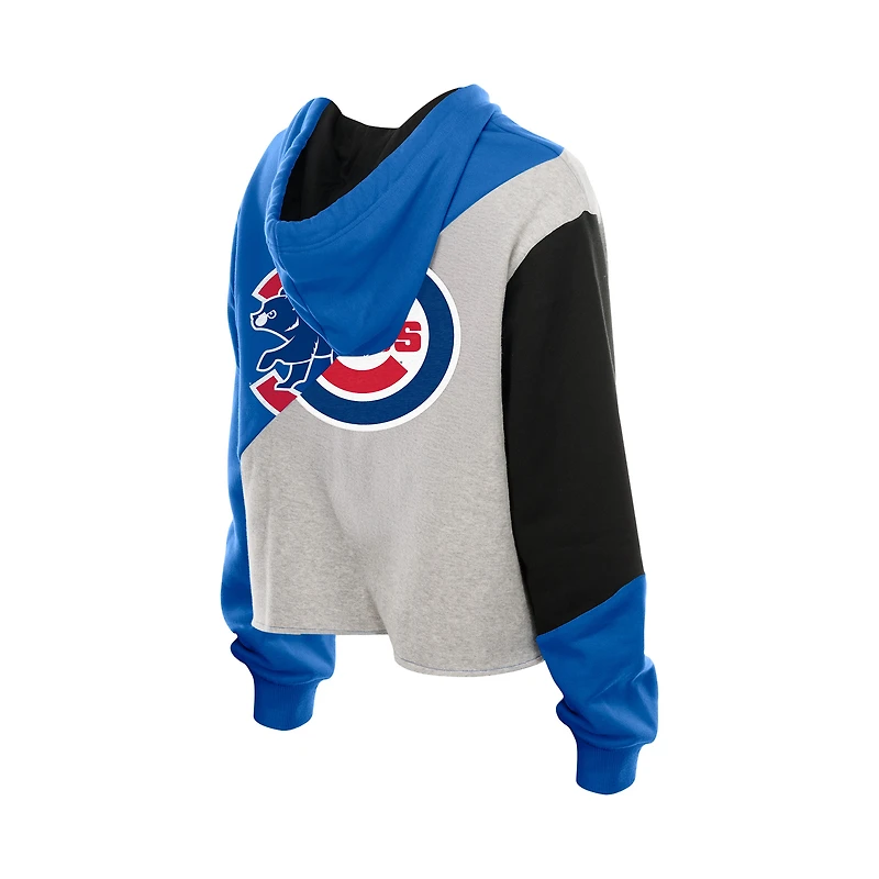 Women's New Era Chicago Cubs Upcycled Color Block Cropped Boxy Hoodie