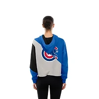 Sweat à capuche court et carré blocs de couleurs recyclés des Chicago Cubs New Era pour femme