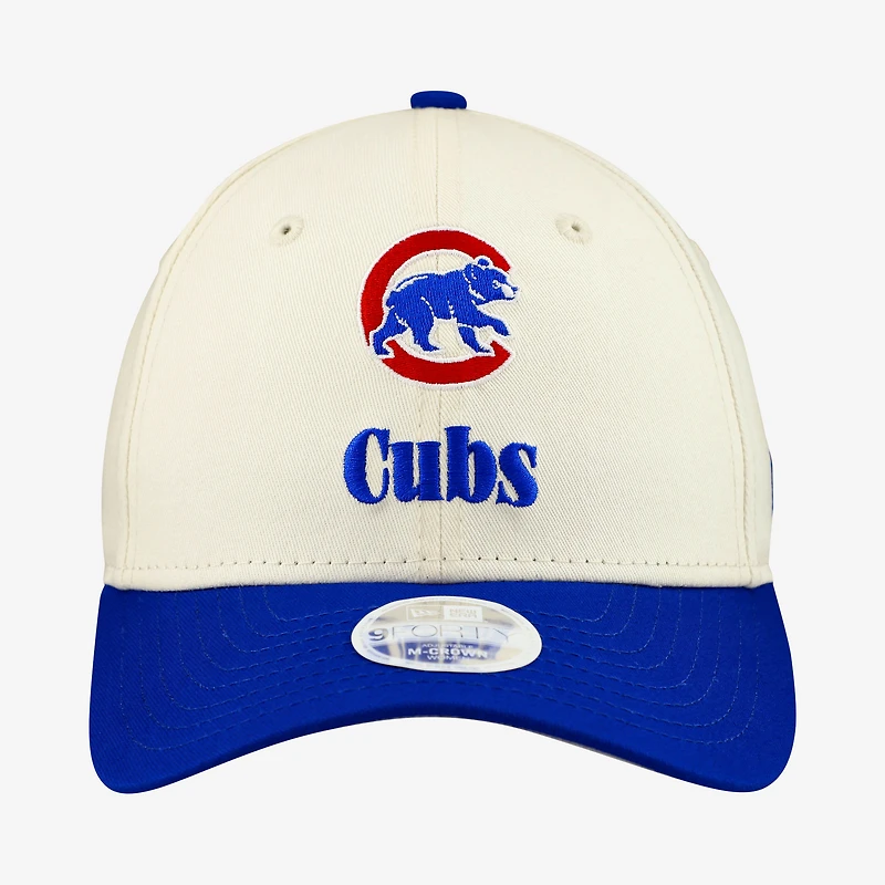 Casquette ajustable New Era crème/bleu roi Chicago Cubs Primary 9FORTY M-Crown pour femme