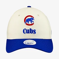 Casquette ajustable New Era crème/bleu roi Chicago Cubs Primary 9FORTY M-Crown pour femme