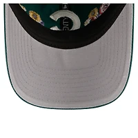 Women's New Era  Dark Green Chicago Cubs Floral Stitch 9TWENTY Adjustable Hat