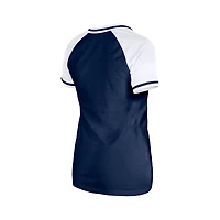 T-shirt à col en V New Era bleu marine pour femme, motif Chicago Cubs Gameday
