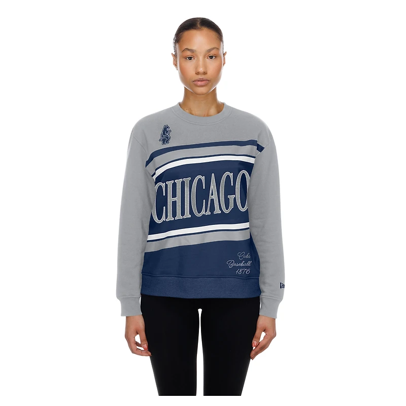 Women's New Era  Royal/Gray Chicago Cubs Gameday Fleece Sweatshirt