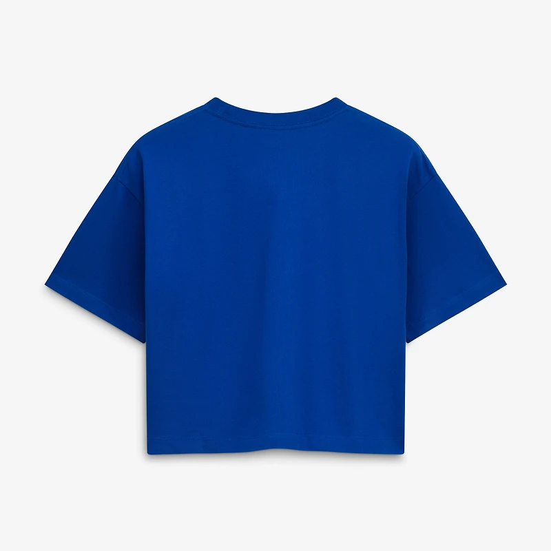 Women's New Era Royal Chicago Cubs Boxy Foil Logo T-Shirt