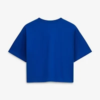 Women's New Era Royal Chicago Cubs Boxy Foil Logo T-Shirt