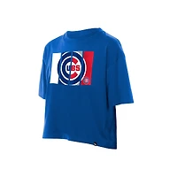 Women's New Era Royal Chicago Cubs Boxy Foil Logo T-Shirt
