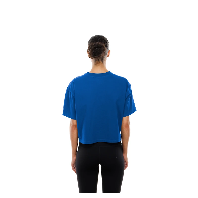 Women's New Era Royal Chicago Cubs Boxy Foil Logo T-Shirt
