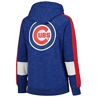 Sweat à capuche zippé pour femme Royal Chicago Cubs New Era avec blocs de couleurs