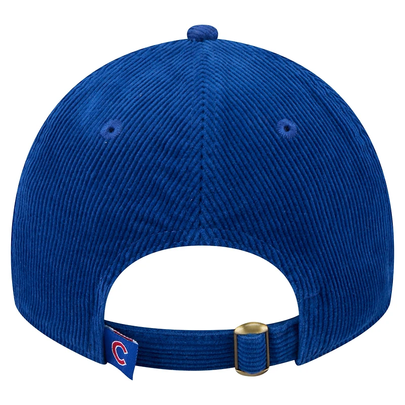 Casquette ajustable en velours côtelé 9TWENTY Royal Chicago Cubs de New Era pour femme