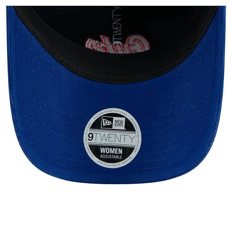 Casquette ajustable en velours côtelé 9TWENTY Royal Chicago Cubs de New Era pour femme