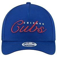 Casquette ajustable New Era Royal Chicago Cubs Metallic A-Frame 9FORTY pour femme