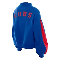 Women's New Era  Royal Chicago Cubs Mock Neck Balloon Sleeve Sweatshirt