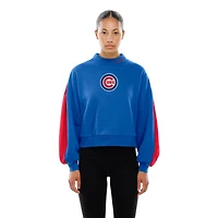 Women's New Era  Royal Chicago Cubs Mock Neck Balloon Sleeve Sweatshirt