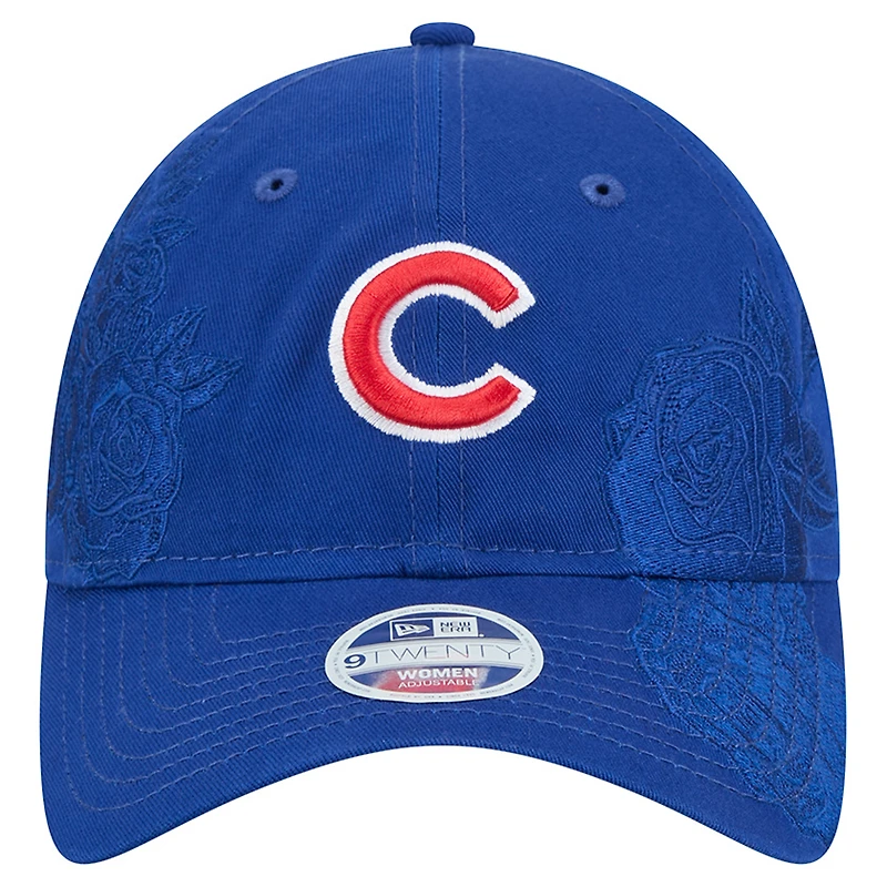 Women's New Era Royal Chicago Cubs Roses 9TWENTY Adjustable Hat