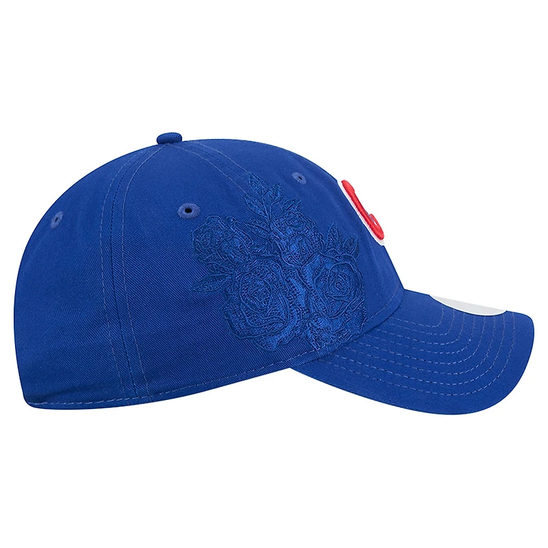 Women's New Era Royal Chicago Cubs Roses 9TWENTY Adjustable Hat