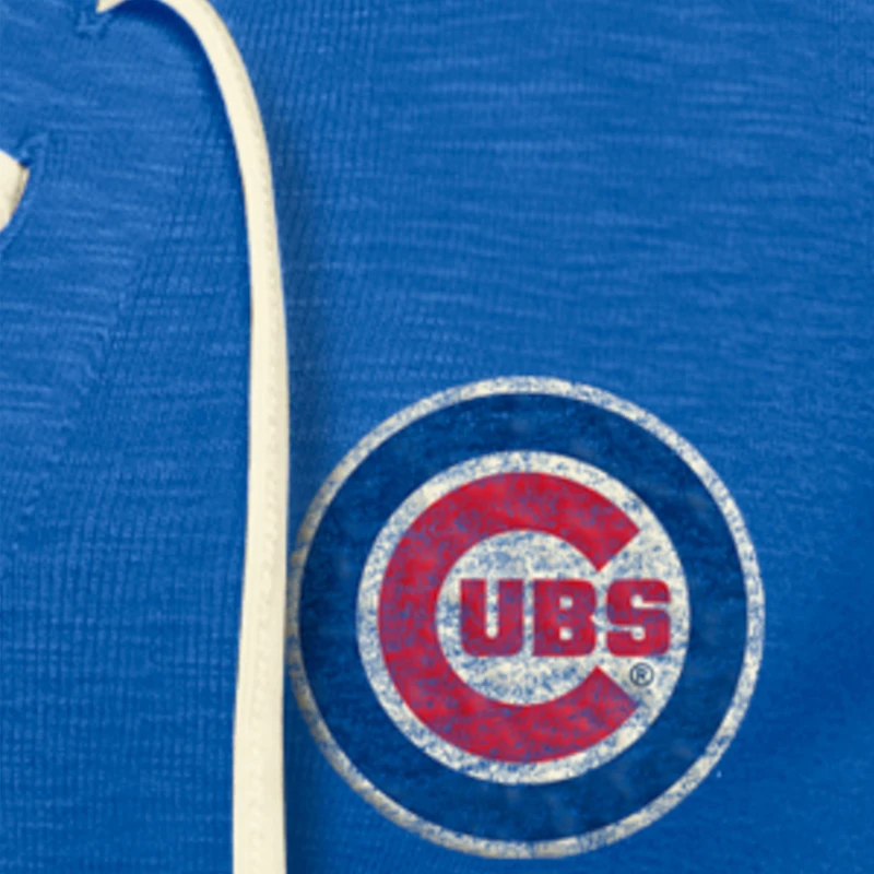 T-shirt à lacets rétro Chicago Cubs Royal New Era pour femme