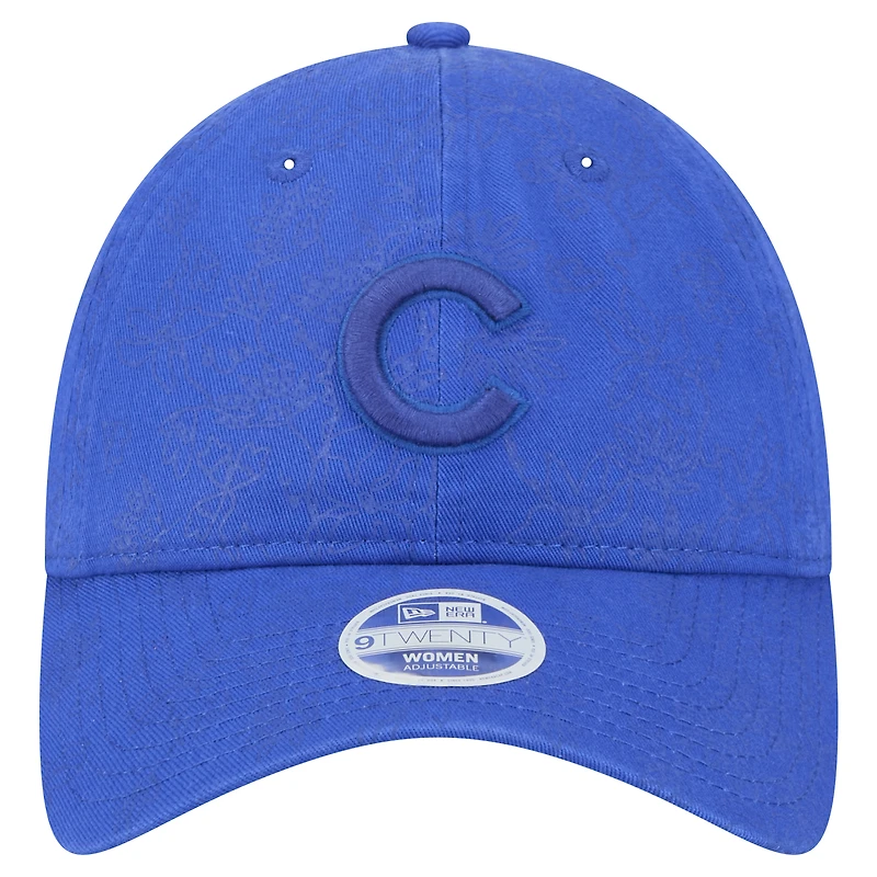 Women's New Era Royal Chicago Cubs Tonal Floral 9TWENTY Adjustable Hat