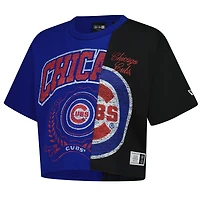T-shirt court boxy recyclé colorblock des Chicago Cubs de New Era pour femme
