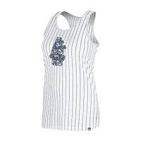 Débardeur à fines rayures Gameday Chicago Cubs blanc New Era pour femme