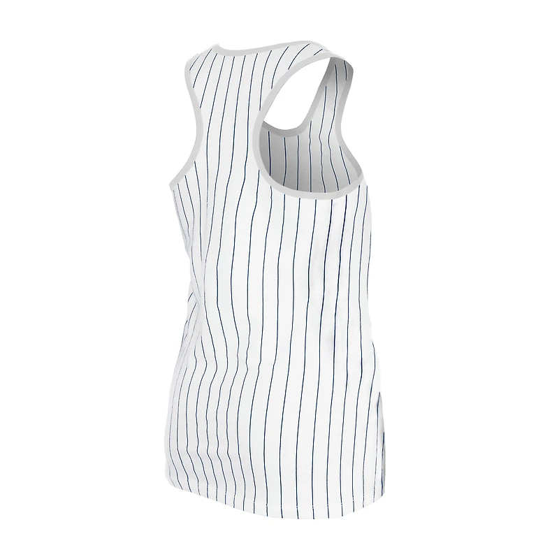 Débardeur à fines rayures Gameday Chicago Cubs blanc New Era pour femme