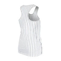 Débardeur à fines rayures Gameday Chicago Cubs blanc New Era pour femme