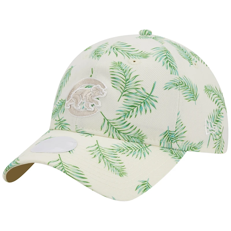 Casquette réglable New Era Chicago Cubs Palms 9TWENTY pour femme, blanche