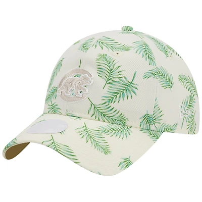 Casquette réglable New Era Chicago Cubs Palms 9TWENTY pour femme, blanche