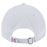 Casquette ajustable New Era blanche pour femme, fan de l'équipe des Chicago Cubs, modèle 9TWENTY