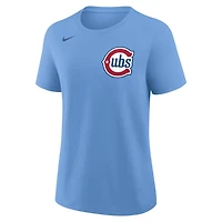Women's Nike Dansby Swanson Light Blue Chicago Cubs Name & Number T-Shirt