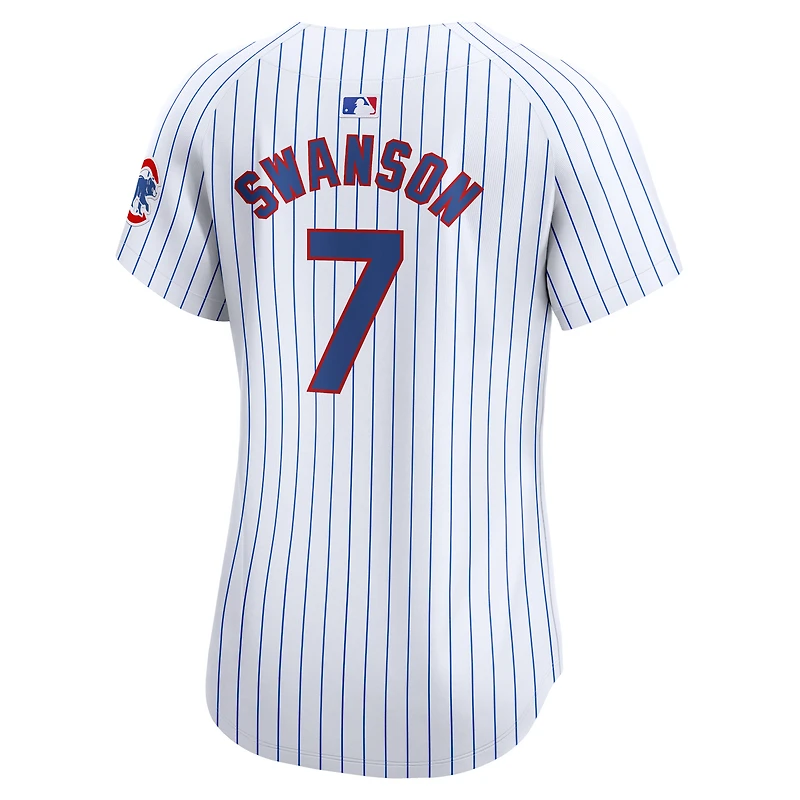 Maillot de joueur Nike Dansby Swanson pour femme, blanc, Chicago Cubs, domicile limité
