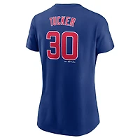 T-shirt Nike Kyle Tucker bleu pour femme avec nom et numéro Fuse des Chicago Cubs