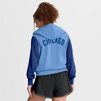 Women's Nike Light Blue/Royal Chicago Cubs Cooperstown Collection Cropped Full-Zip Hoodie