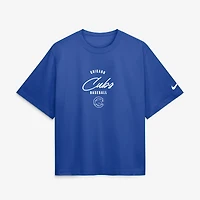 Women's Nike Pete Crow-Armstrong Royal Chicago Cubs Premium Essentials Boxy Name & Number T-Shirt