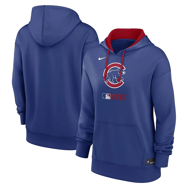 Sweat à capuche Nike Royal Chicago Cubs Authentic Collection Therma pour femme