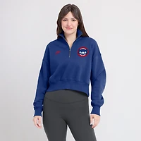 Sweat-shirt en molleton demi-zippé Nike Royal Chicago Cubs Cooperstown Collection Phoenix pour femme