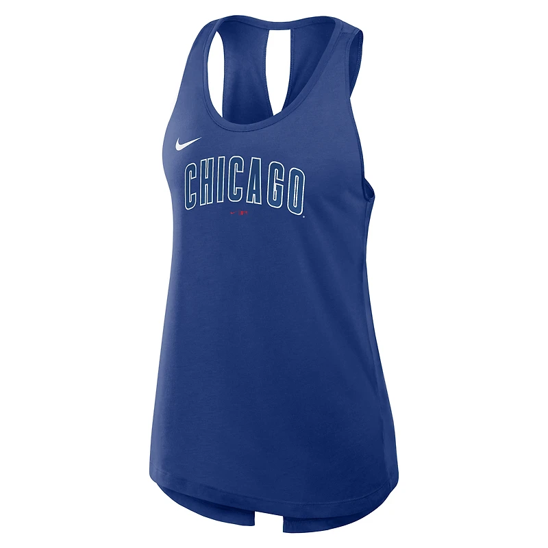 Débardeur Nike Royal Chicago Cubs Crisscross Dri-FIT pour femme