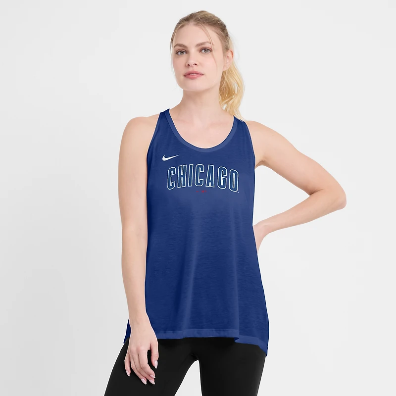 Débardeur Nike Royal Chicago Cubs Crisscross Dri-FIT pour femme