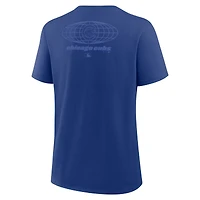 T-shirt Nike Royal Chicago Cubs Globe Logo pour femme